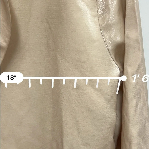 NWT Nasty Gal Glass Fabric Oversized Suit Blazer in Ivory size 4 - Picture 12 of 14